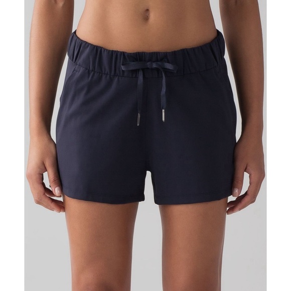 Lululemon - Dark Blue Woven On The Fly Shorts - Picture 1 of 6